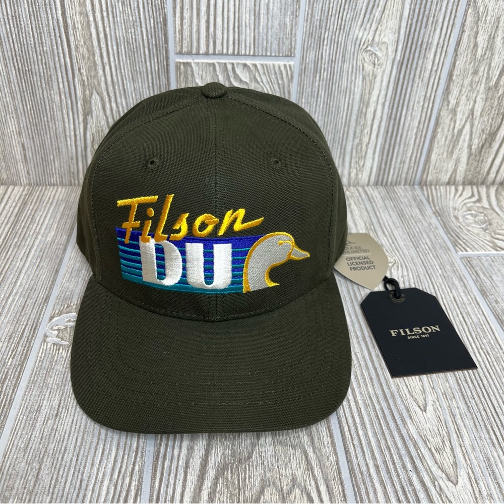 Filson Ducks Unlimited Logger Cap Green Olive DU Hunting Outdoors Hiking